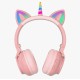 Бездротові Bluetooth навушники LED CH UNICORN STN-27 Pink