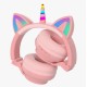Бездротові Bluetooth навушники LED CH UNICORN STN-27 Pink