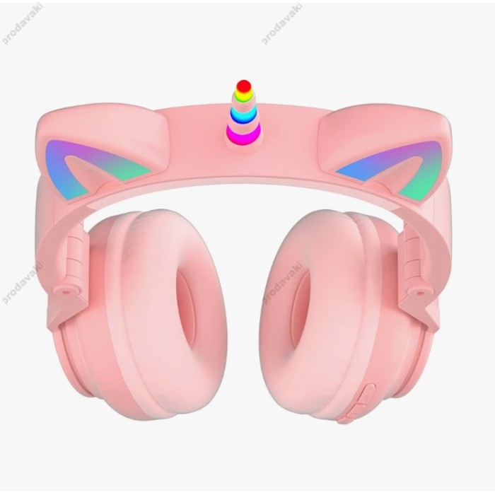Бездротові Bluetooth навушники LED CH UNICORN STN-27 Pink