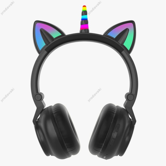 Бездротові Bluetooth навушники LED CH UNICORN STN-27 Black