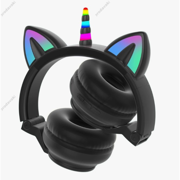 Бездротові Bluetooth навушники LED CH UNICORN STN-27 Black
