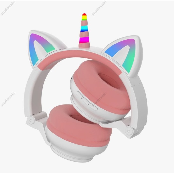Бездротові Bluetooth навушники LED CH UNICORN STN-27 White