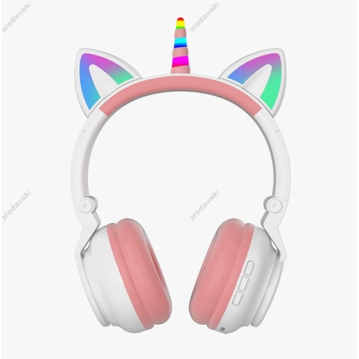 Бездротові Bluetooth навушники LED CH UNICORN STN-27 White