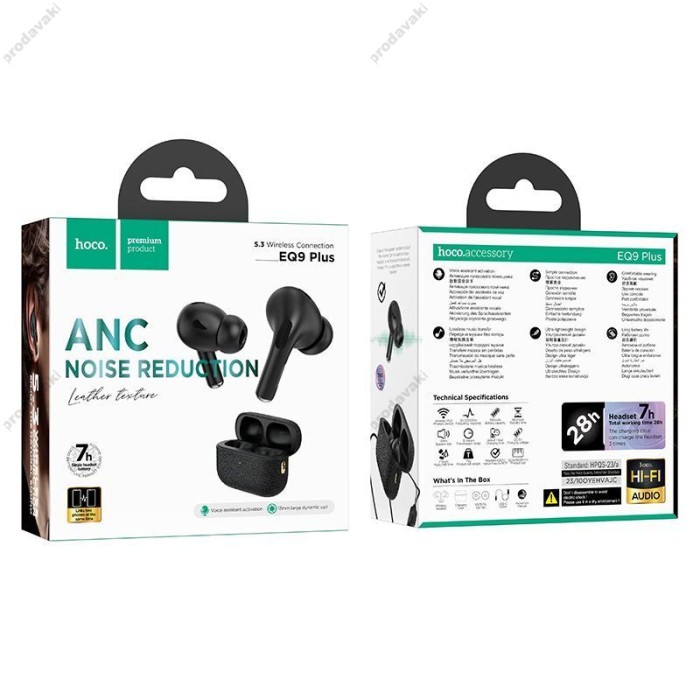 Бездротові Bluetooth навушники Hoco EQ9 Plus Duke true wireless ANC Noise Reduction BT 5.3 Black