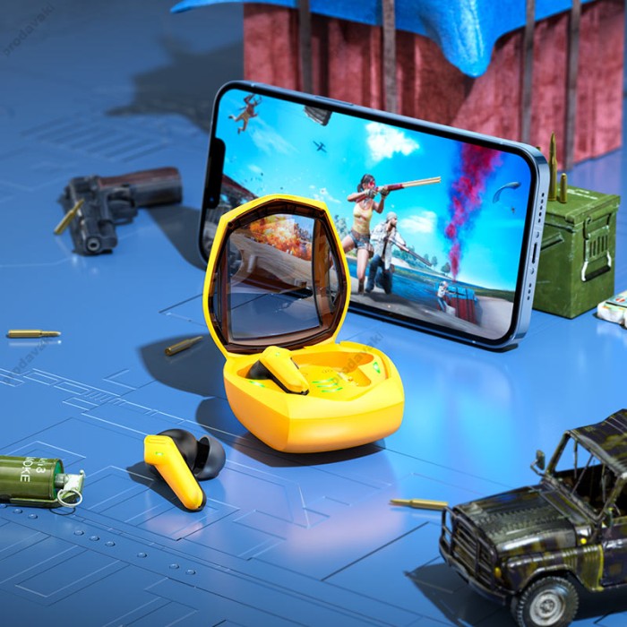 Бездротові Bluetooth навушники Hoco EW28 Magic true wireless gaming headset BT 5.3 Yellow