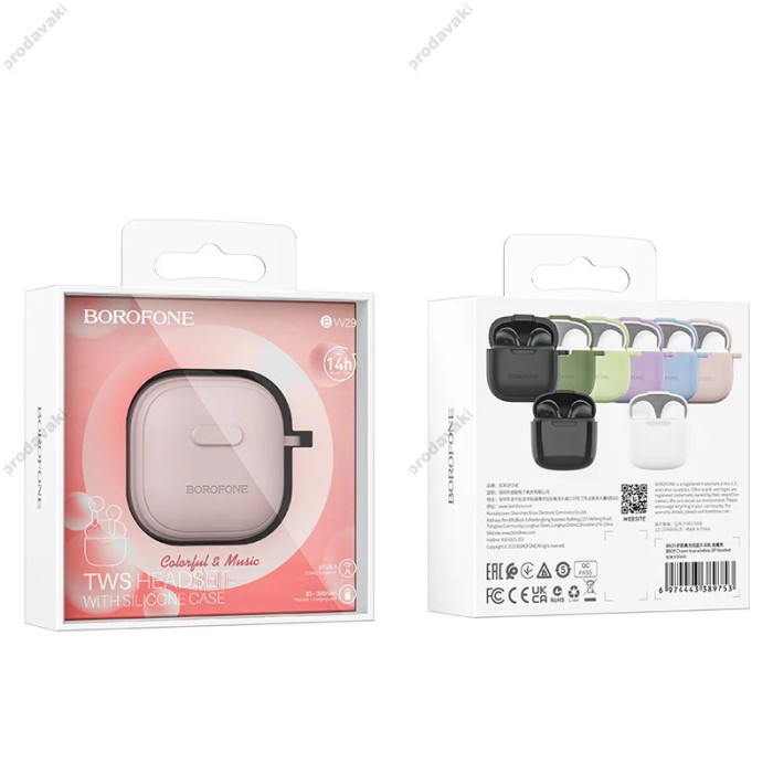 Бездротові Bluetooth навушники BOROFONE BW29 Charm true бездротовий headset TWS BT 5.3 Pink