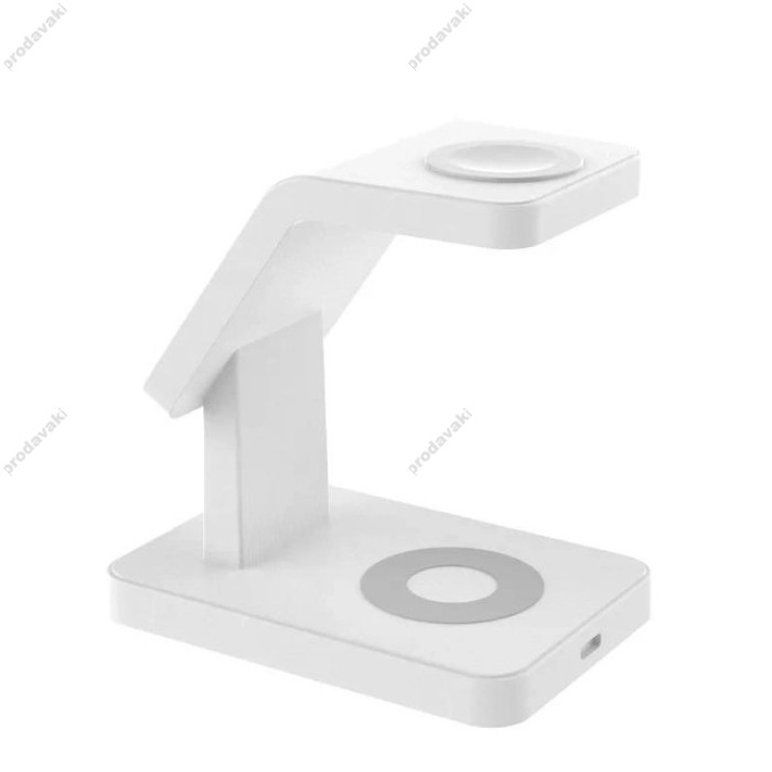 Бездротова зарядка стенд AY31 3 in 1 Fast 15W MagSafe White
