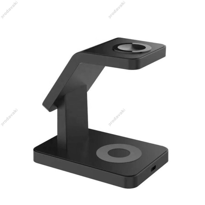 Бездротова зарядка стенд AY31 3 in 1 Fast 15W MagSafe Black