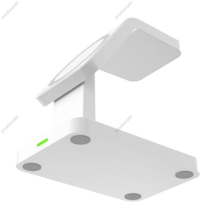 Бездротова зарядка стенд AY31 3 in 1 Fast 15W MagSafe White