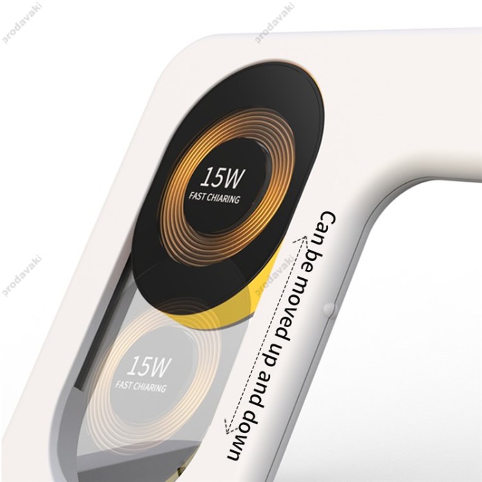Бездротова зарядка 4 IN1 Y36 (iPhone, iWatch, AirPods,Night light) 15W FAST White