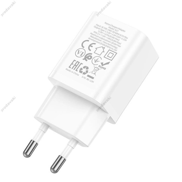 Мережевий зарядний пристрій HOCO N27 Innovative 20W White