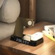 Бездротова зарядка стенд годинник і нічник A37 4 in 1 Fast 30W Black