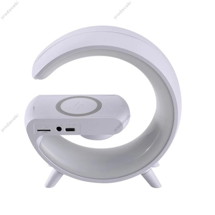 Бездротова зарядка стенд Колонка LED 6G3 mini RGB WIRELESS FAST CHARGE 15W Black