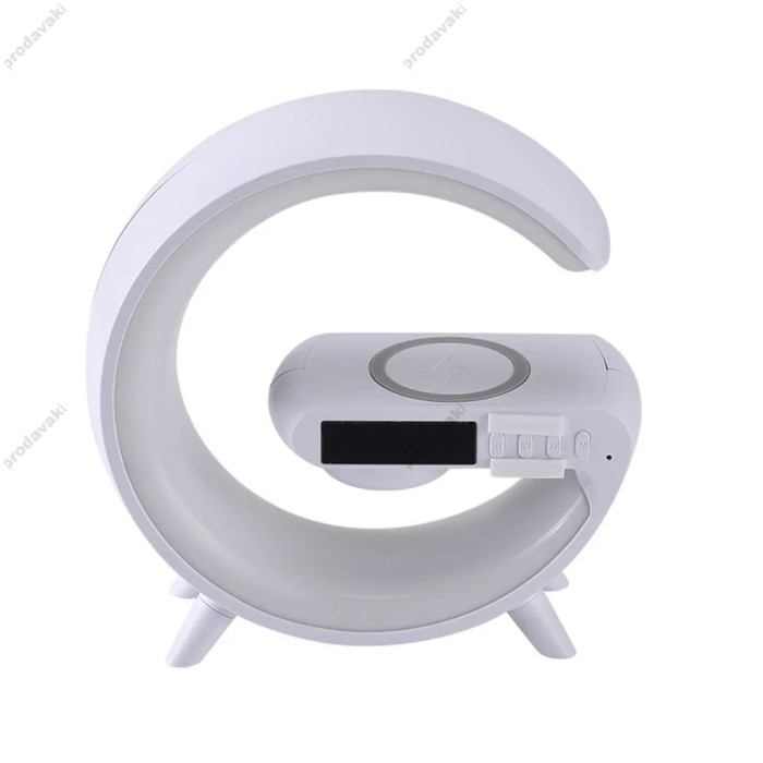 Бездротова зарядка стенд Колонка LED 6G3 mini RGB WIRELESS FAST CHARGE 15W Black