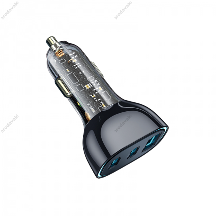 Автомобільний зарядний пристрій WiWU PC700 Dual Type-C+USB PD 80W Car Charger
