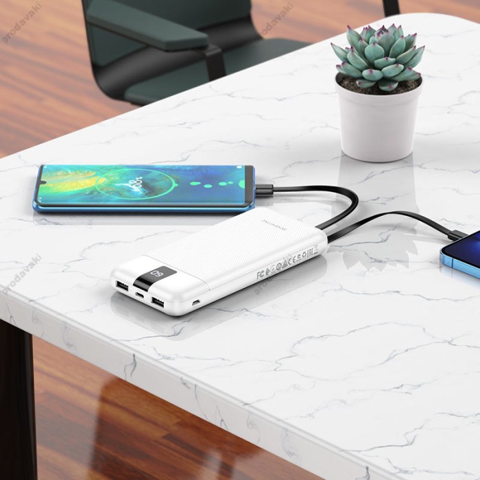 Повербанк портативний акумулятор Power bank BOROFONE BJ20 10000 mAh White