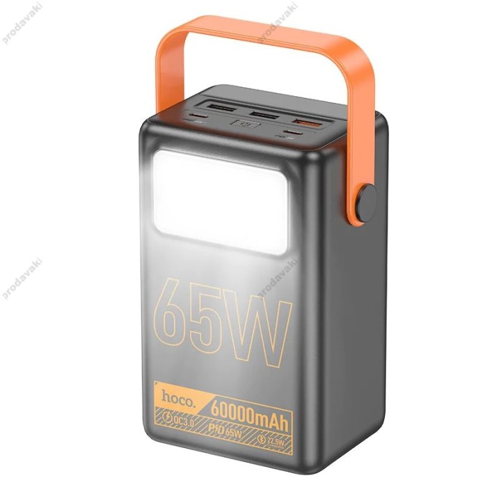 Повербанк портативний акумулятор Power bank Hoco J110A Powerful PD65W 60000 mAh Black