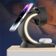 Бездротова зарядка стенд T17 3 IN 1 MagSafe RGB Light (iPhone, iWatch, AirPods) Black
