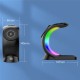 Бездротова зарядка стенд T17 3 IN 1 MagSafe RGB Light (iPhone, iWatch, AirPods) Black