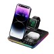 Бездротова зарядка стенд A93 5 IN 1 NEW AUTOMATIC (iPhone, iWatch, AirPods) 25W Black