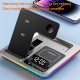 Бездротова зарядка стенд A93 5 IN 1 NEW AUTOMATIC (iPhone, iWatch, AirPods) 25W Black