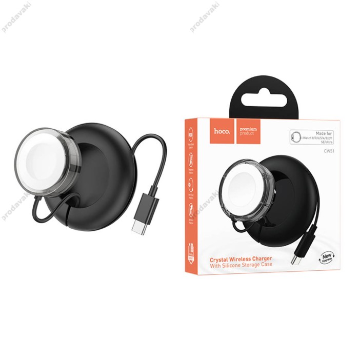 Зарядний пристрій для Apple Watch HOCO CW51 Wireless charger for iWatch Black