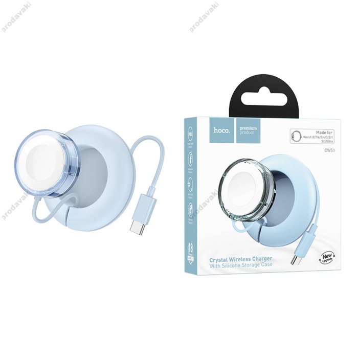 Зарядний пристрій для Apple Watch HOCO CW51 Wireless charger for iWatch Blue
