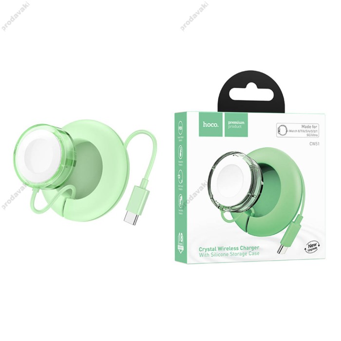 Зарядний пристрій для Apple Watch HOCO CW51 Wireless charger for iWatch Green