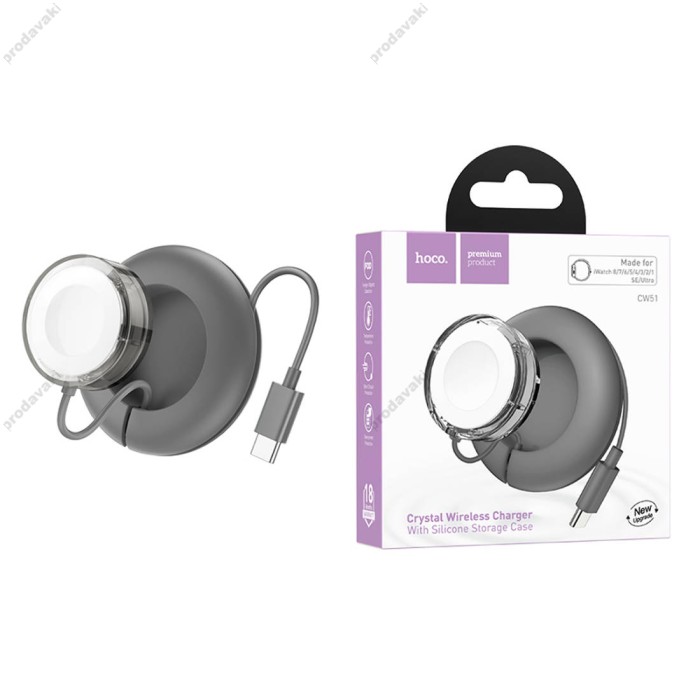 Зарядний пристрій для Apple Watch HOCO CW51 Wireless charger for iWatch Gray