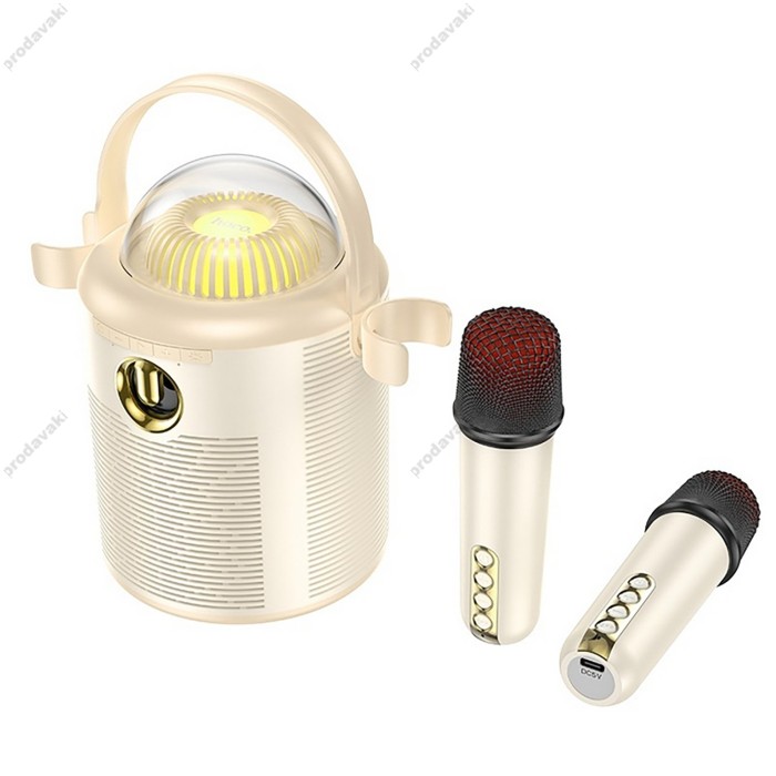 Портативна колонка Bluetooth HOCO BS59 Pearlescent BT speaker with mic 10W Beige