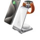 Бездротова зарядка стенд 3 in 1 Y93 Ultra-Thin Smart Pure Metal WL 15W Silver