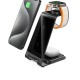 Бездротова зарядка стенд 3 in 1 Y93 Ultra-Thin Smart Pure Metal WL 15W Black