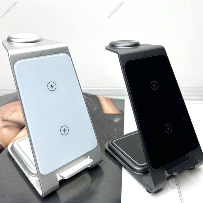 Бездротова зарядка стенд 3 in 1 Y93 Ultra-Thin Smart Pure Metal WL 15W Sierra Blue