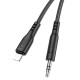 Кабель (подовжувач) AUX Hoco UPA18 Jack 3.5mm - Lightning 1m Black