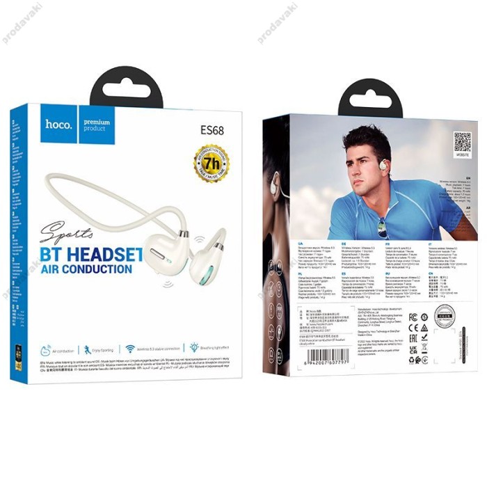 Бездротові Bluetooth навушники HOCO ES68 Music AIR conduction headset BT 5.3 White