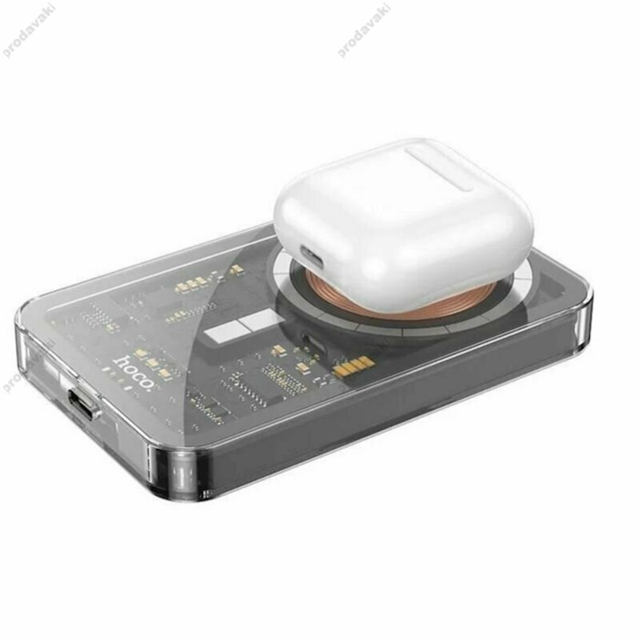 Повербанк портативний акумулятор Power bank Hoco Q14 MagSafe Ice Crystal magnetic PD 20W 5000 mAh Black