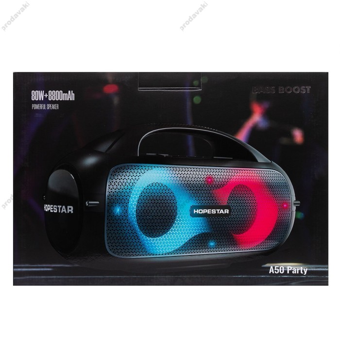 Портативна колонка Bluetooth Hopestar A50 Party 80W Black