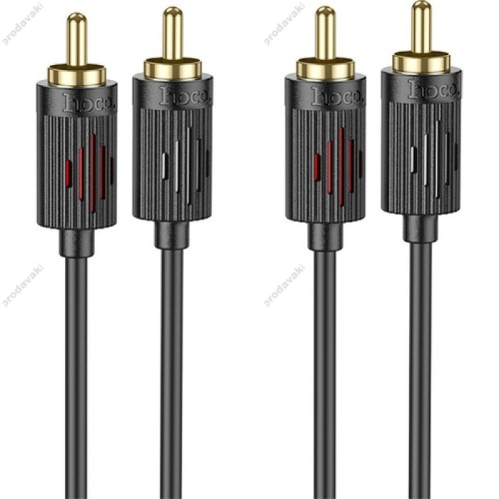 Акустичний кабель Аудіоадаптер Hoco UPA29 Cable 2 RCA To 2 RCA 1.5m Black