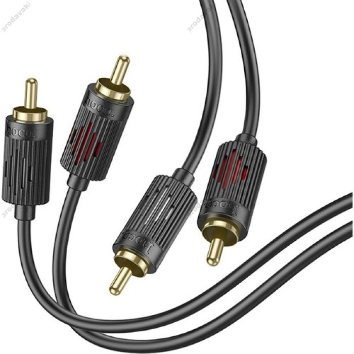 Акустичний кабель Аудіоадаптер Hoco UPA29 Cable 2 RCA To 2 RCA 1.5m Black