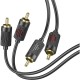 Акустичний кабель Аудіоадаптер Hoco UPA29 Cable 2 RCA To 2 RCA 1.5m Black