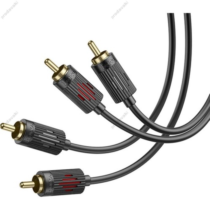 Акустичний кабель Аудіоадаптер Hoco UPA29 Cable 2 RCA To 2 RCA 1.5m Black