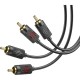 Акустичний кабель Аудіоадаптер Hoco UPA29 Cable 2 RCA To 2 RCA 1.5m Black