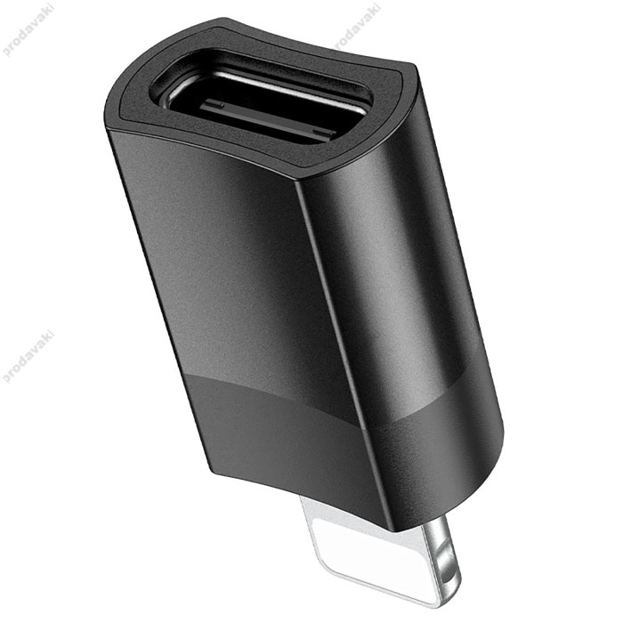 Перехідник Hoco UA17 Adapter Lightning To Type-C Black
