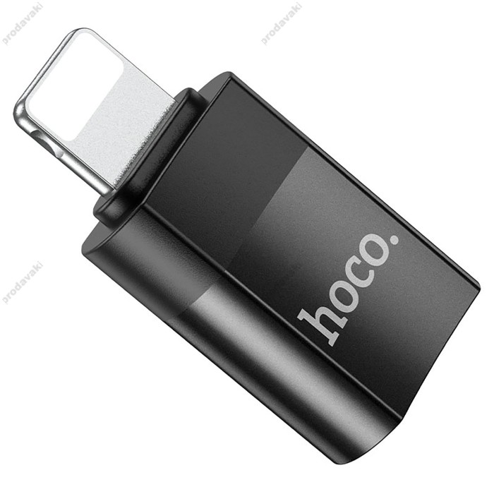Перехідник Hoco UA17 Adapter Lightning To Type-C Black