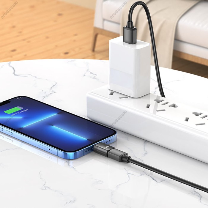 Перехідник Hoco UA17 Adapter Lightning To Type-C Black