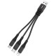 Кабель Hoco X47 Cable 3 in 1 Type-C / Lightning / Micro-USB 2A 0.25m Black
