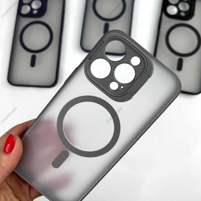 Чохол Stand Camera with MagSase iPhone 15 Pro Grey