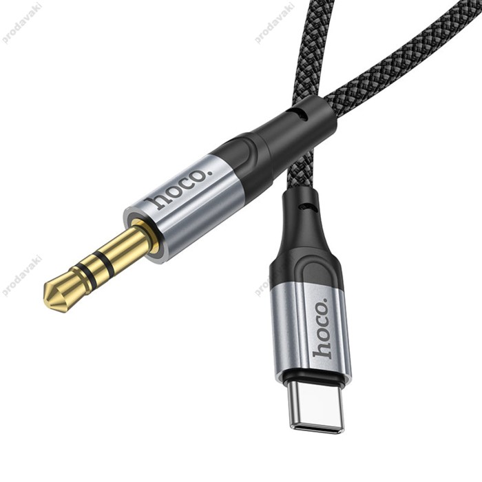 Аудіоадаптер Hoco UPA26 Cable Aux to Type-C 1m Black