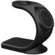 Бездротова зарядка стенд T17 3 IN 1 MagSafe RGB Light (iPhone, iWatch, AirPods) Black