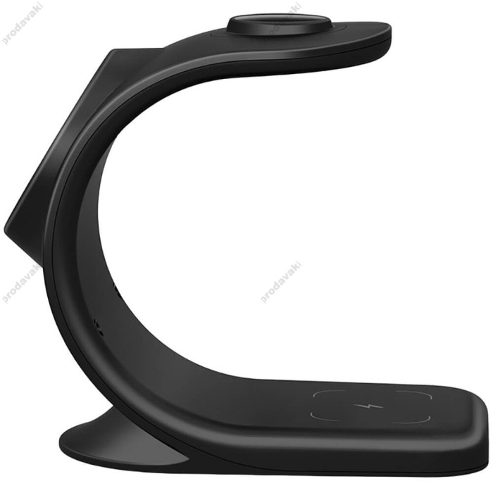 Бездротова зарядка стенд T17 3 IN 1 MagSafe RGB Light (iPhone, iWatch, AirPods) Black